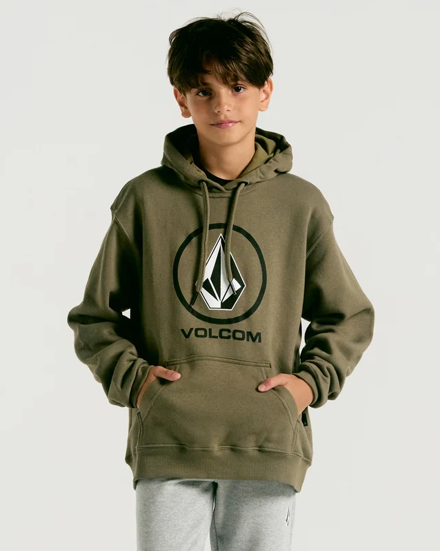 Moletom Volcom Canguru Crisp Stone Juvenil Verde Militar 10 / Verde