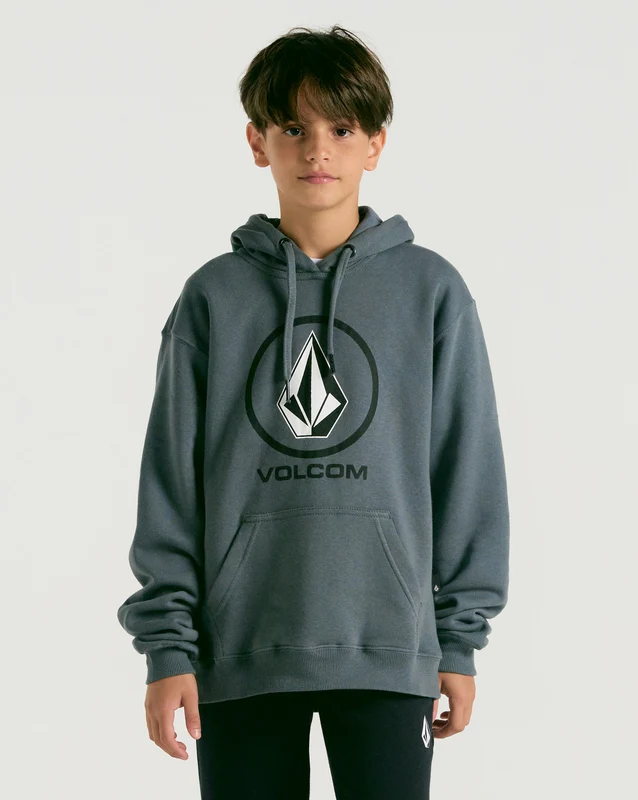 Moletom Volcom Canguru Crisp Stone Juvenil Grafite 12 / Cinza