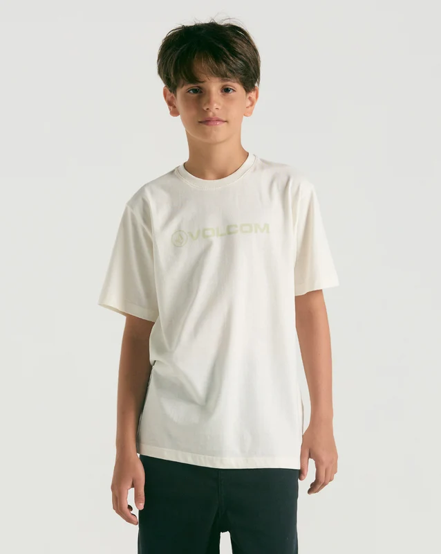 Camiseta Volcom Regular New Style Juvenil Off White 08 / Off White