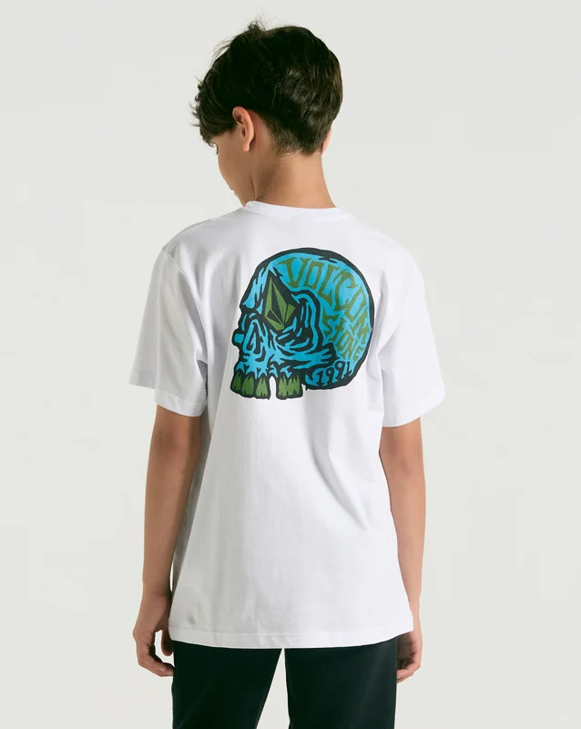 Camiseta Volcom Regular Eye Colades Juvenil Branco 14 / Off White
