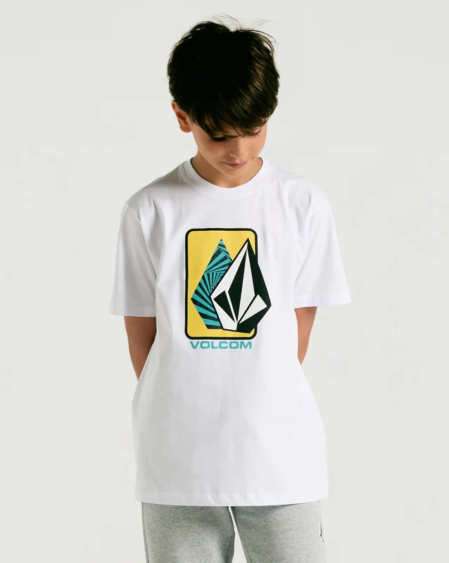 Camiseta Volcom Ramp Stone Geo Juvenil Branco 14 / Off White