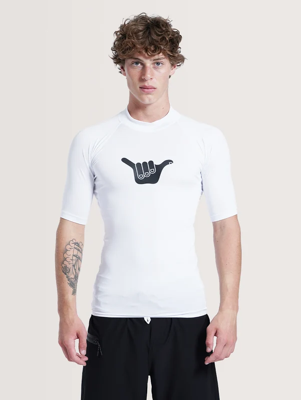 Camiseta Surf Manga Curta Branca Hang Loose Lanai M / BRANCO