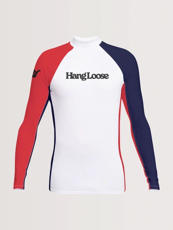 Lycra Manga Longa Hang Loose Oahu Branca G / BRANCO/MARINHO/VERMELHO