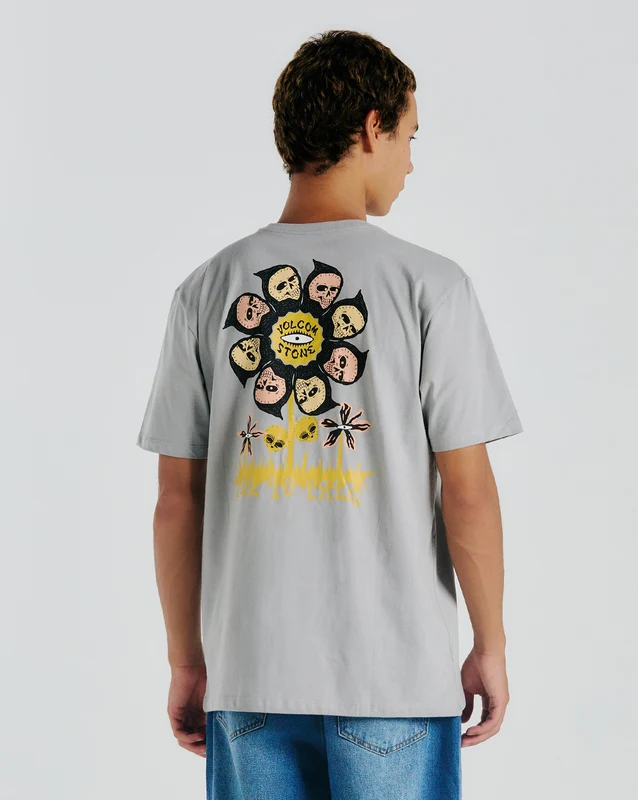 Camiseta Volcom Fleur Cinza M / Cinza