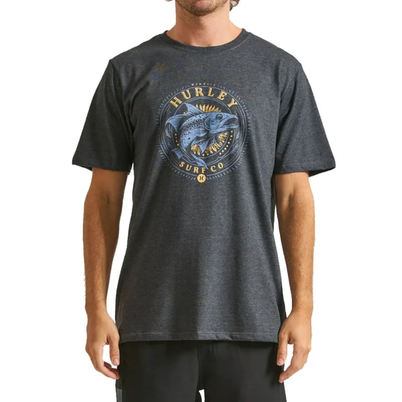 Camiseta Hurley Fish Hyts010627 Mescla Preto