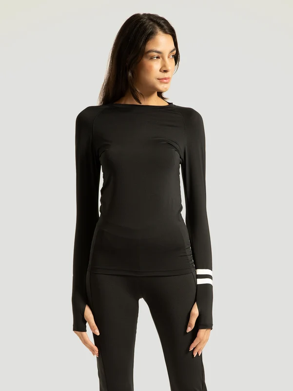 Camisa Lycra Feminina Preta Manga Longa UV+50 Hurley Block Party P / PRETO