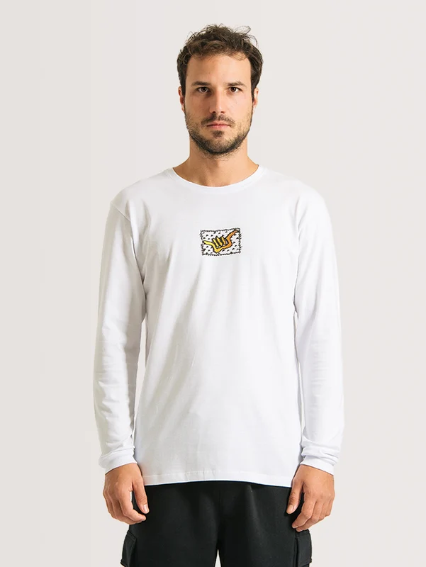 Camiseta Hang Loose Manga Longa Wildguys Branco G / Branco