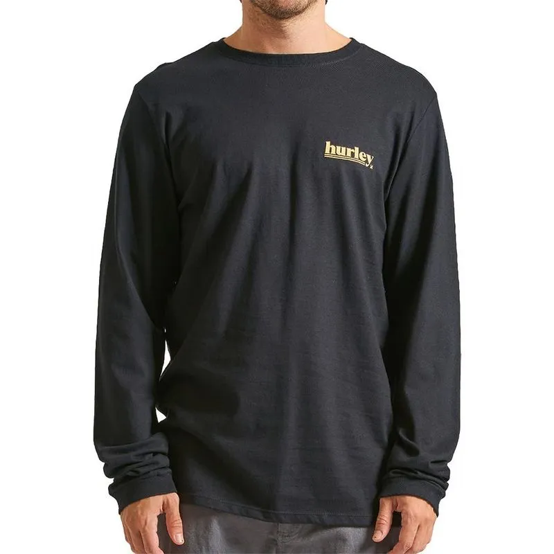 Camiseta Hurley Manga Longa Puff WT24 Masculina Preto G / preto