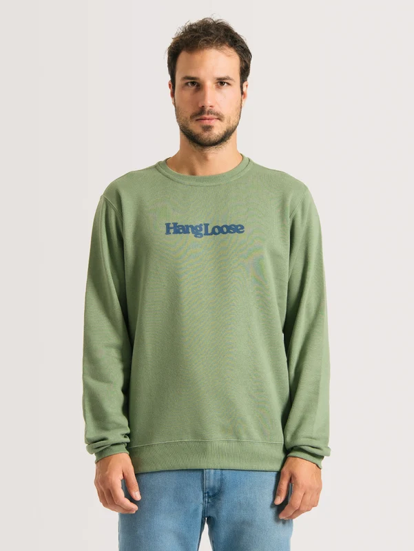 Moletom Careca Hang Loose Typo Verde M / VERDE
