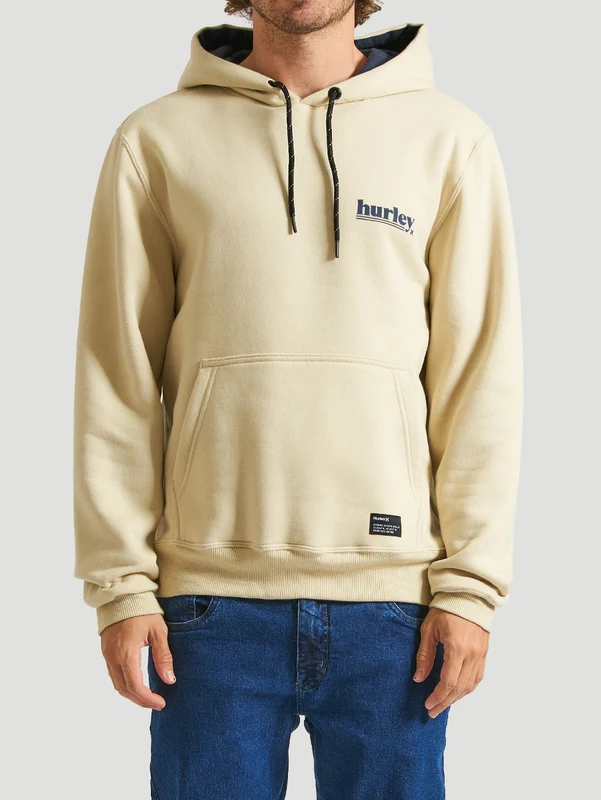 Moletom Canguru Areia Com Capuz Hurley Puff G / Amarelo