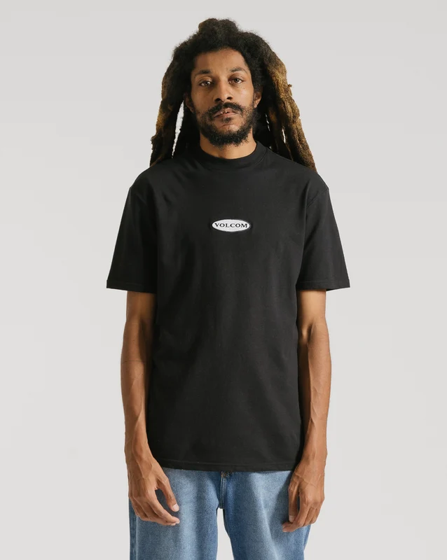 Camiseta Volcom Ringer Time Preta G / Preto