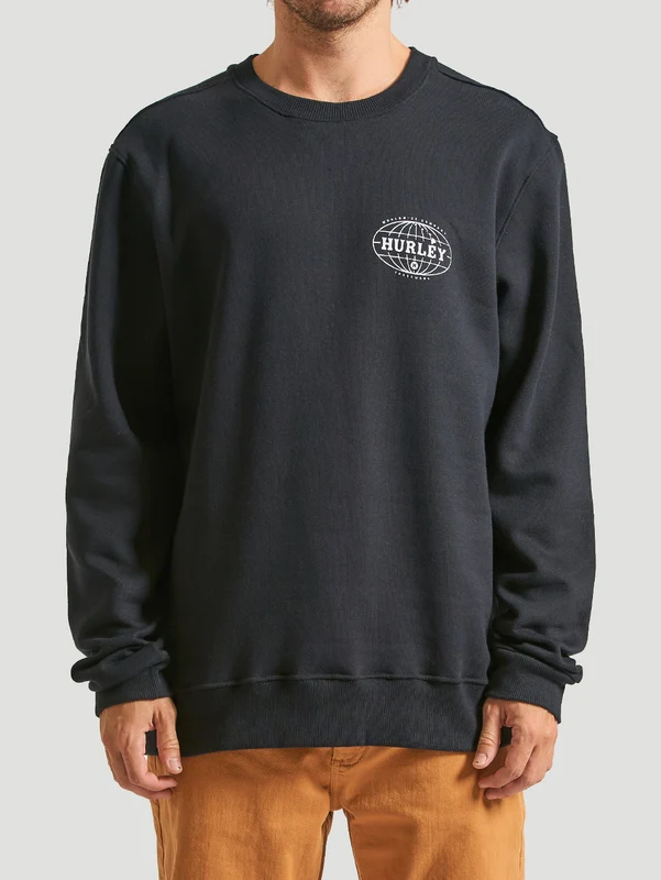 Moletom Careca Preto Estampado Hurley Global P / Preto
