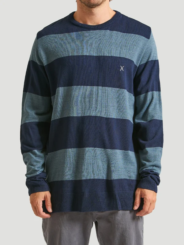 Tricot Listrado Azul Marinho Hurley Stripe G / Marinho