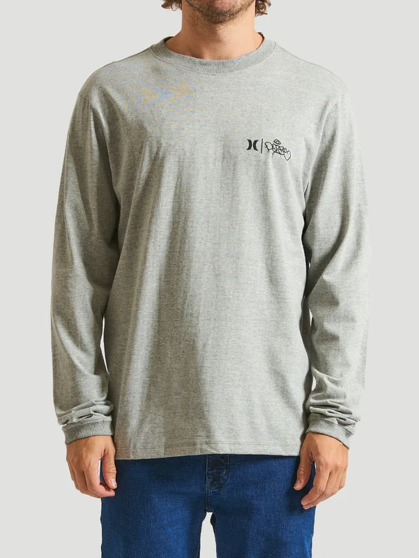 Camiseta Manga Longa Hurley POISÉ EURO22 Mescla Cinza GG / MESCLA