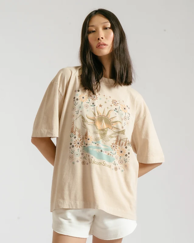 Camiseta Volcom Turnt N Burnt Areia G / Bege