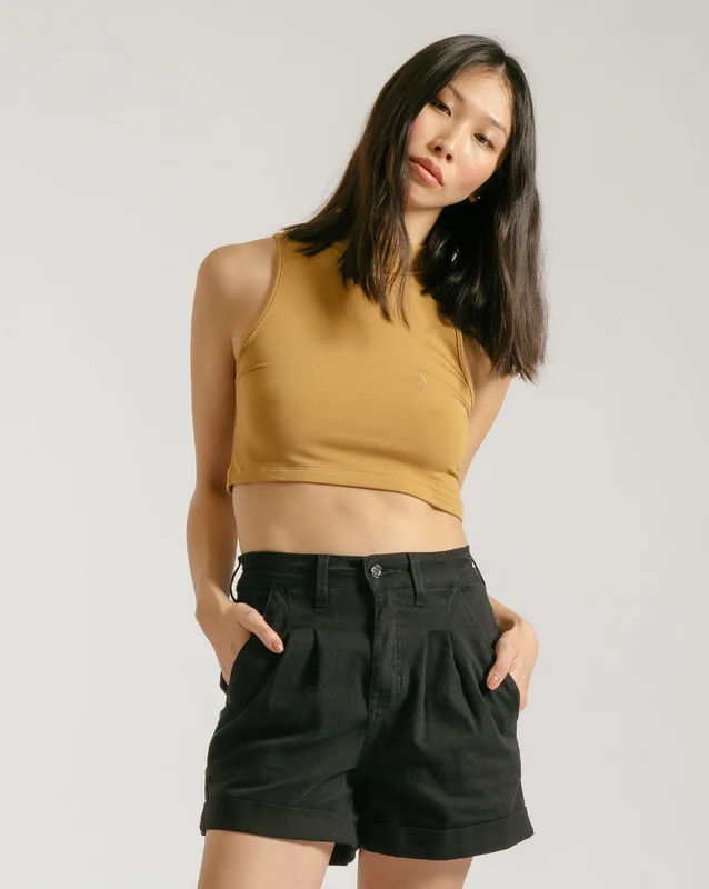Regata Volcom Basic Stone Amarelo G / Marrom