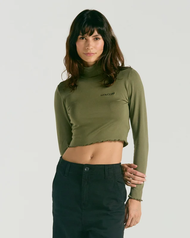 Blusa Volcom Mock Neck Verde Army GG / Verde
