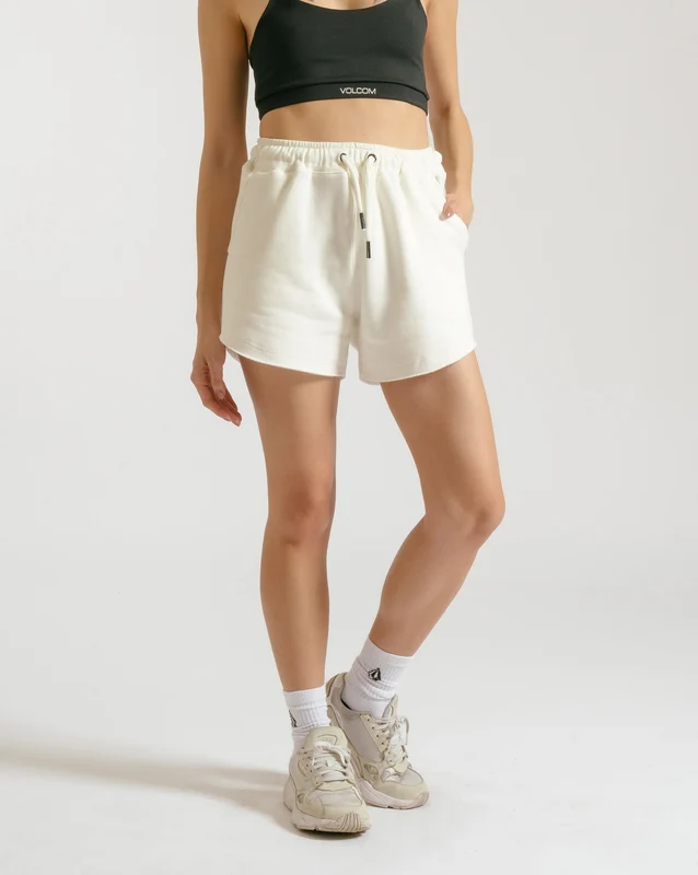 Shorts Moletom Volcom Lil Fleece Off White G / Off White