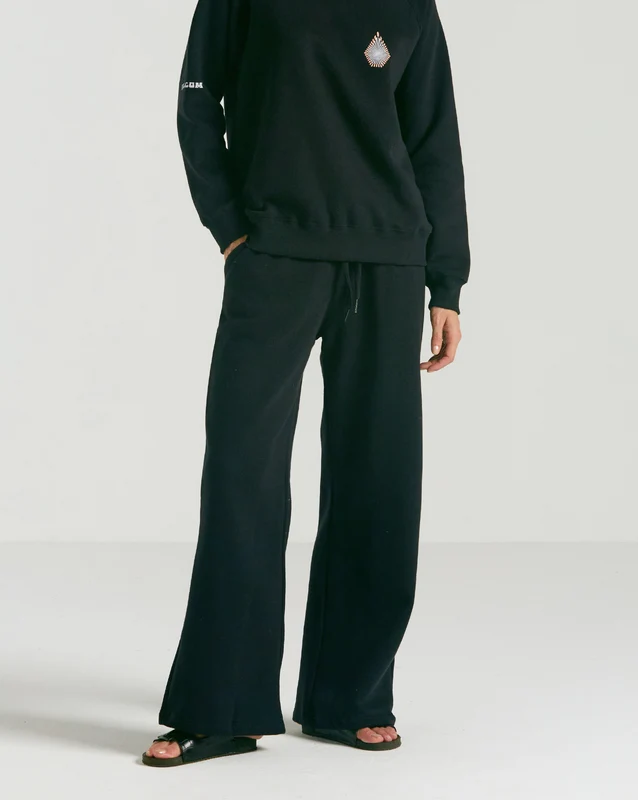 Calça Moletom Volcom Velour Ciraptor Preta M / Preto