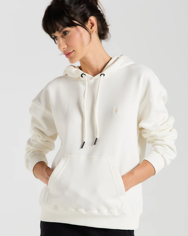 Moletom Volcom Canguru Stone Heart Off White P / Off White