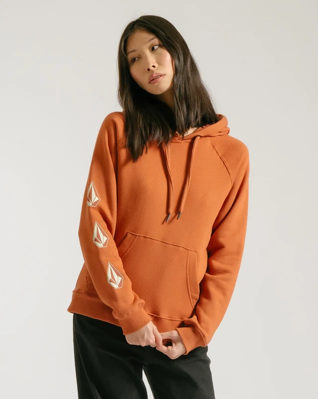 Moletom Volcom Canguru Iconic Stone Ferrugem P / Laranja