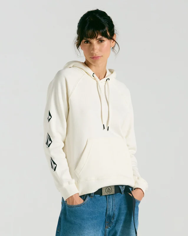 Moletom Volcom Canguru Iconic Stone Off White GG / Off White
