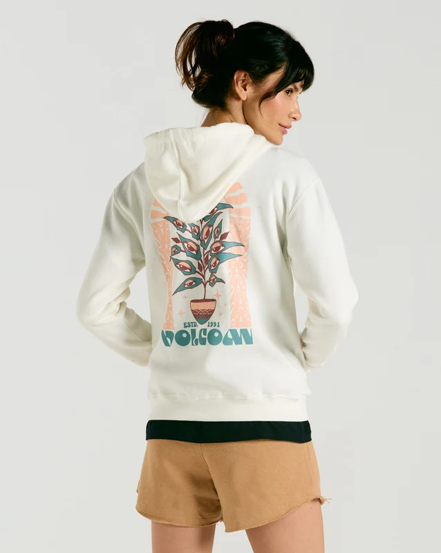 Moletom Volcom Canguru Bloom Off White M / Off White