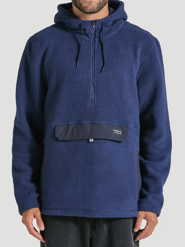 Moletom Fleece Azul Hurley Burrito Sherpa Anorak G / Azul