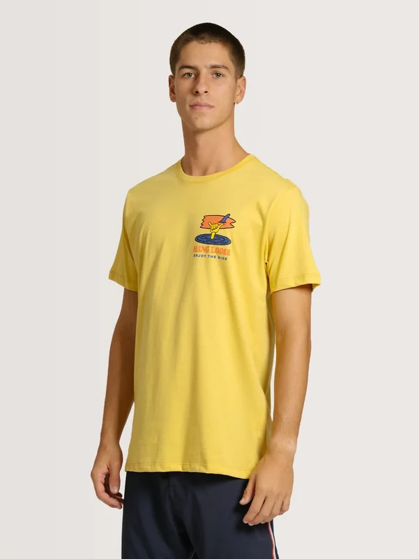 Camiseta Amarela Básica Masculina Hang Loose The Ride M / Amarelo