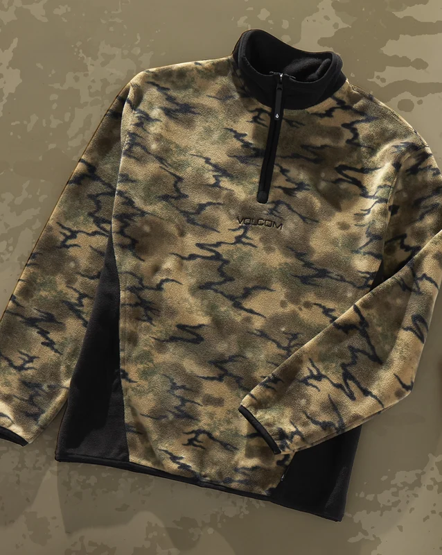 Moletom Fleece Volcom Error 92 Dark Khaki P / Multi