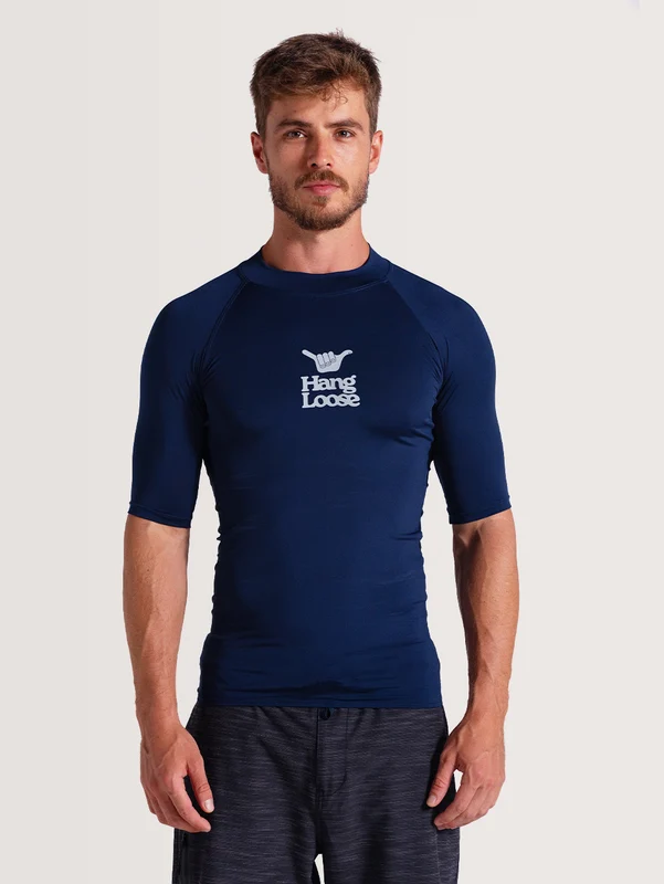 Camiseta Surf Basic Short Hang Loose Marinho G / AZUL MARINHO