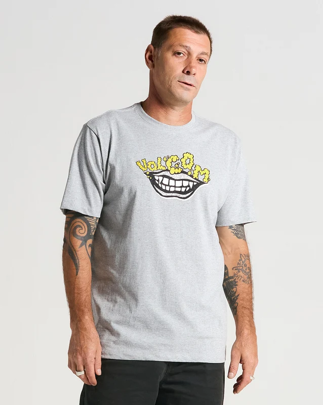Camiseta Volcom Evil Grin Cinza M / Cinza