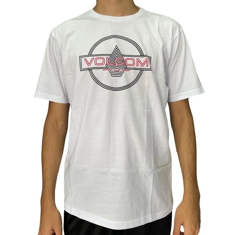 Camiseta Volcom Line Service SM25 Masculina Branco G / branco