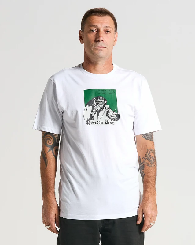 Camiseta Volcom Monkey Biz Branca P / Branco