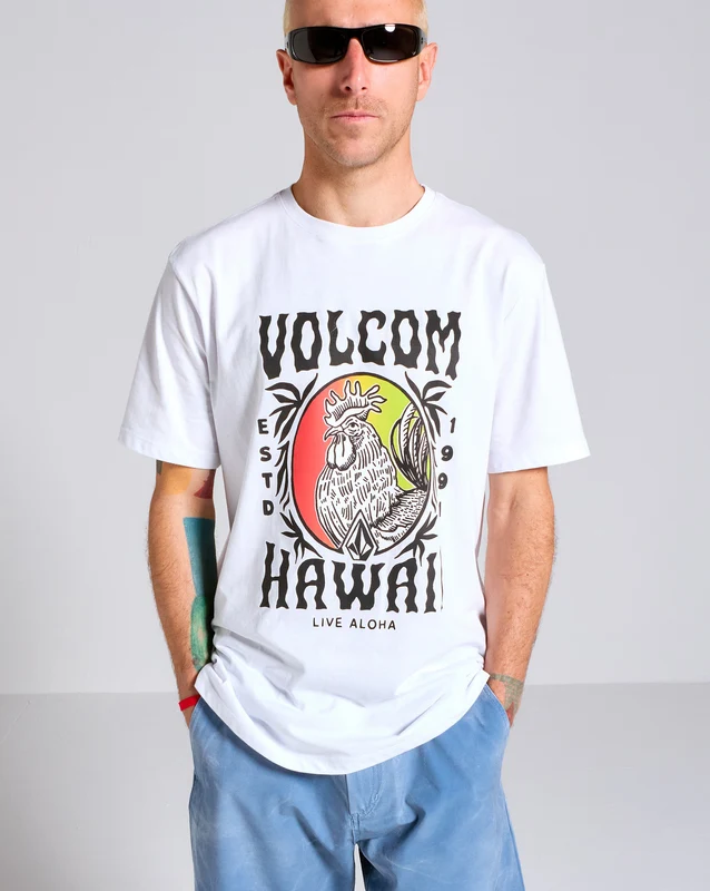 Camiseta Volcom Aloha Rooster Branca G / Branco
