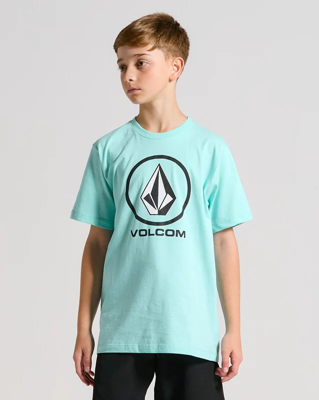 Camiseta Volcom Crisp Stone Juvenil Verde Claro 10 / VERDE