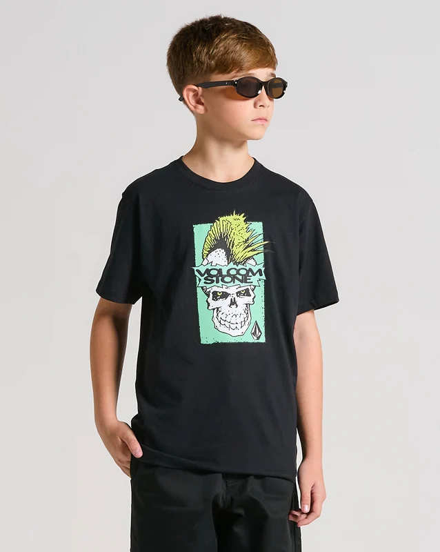 Camiseta Volcom Bringit Juvenil Preta 10 / PRETO