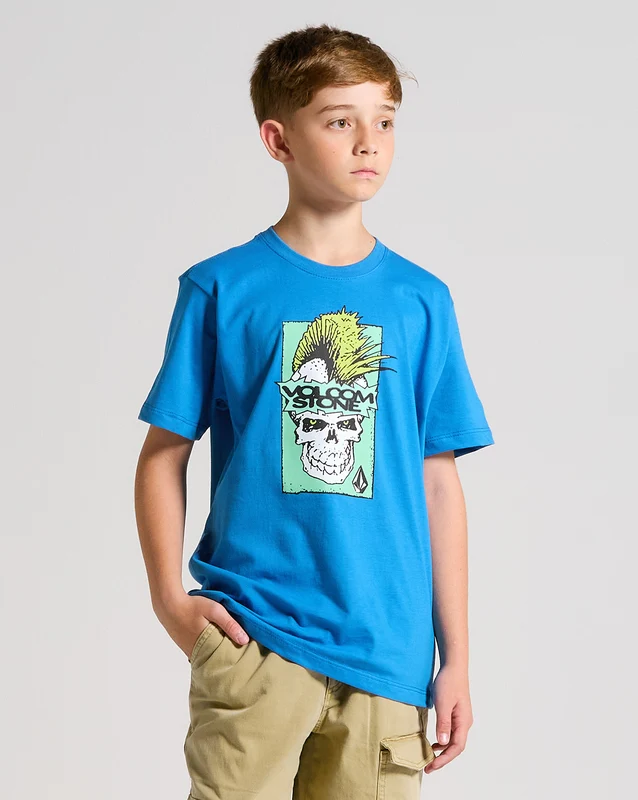 Camiseta Volcom Bringit Juvenil Azul Royal 12 / Azul