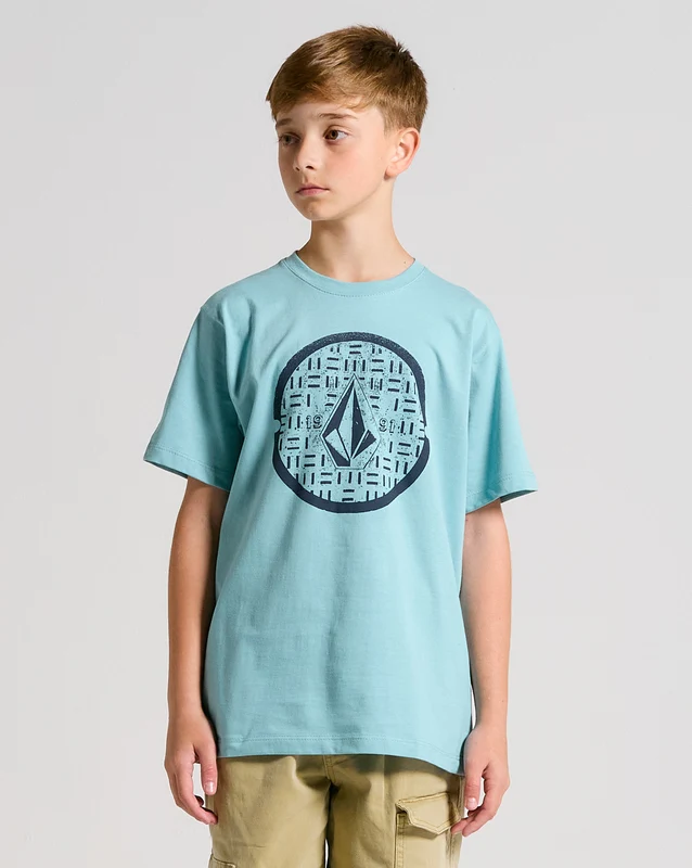 Camiseta Volcom Circle Texture Juvenil Azul 14 / Azul