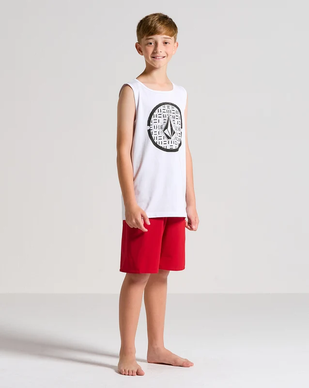Regata Volcom Circle Texture Juvenil Branca 12 / Branco