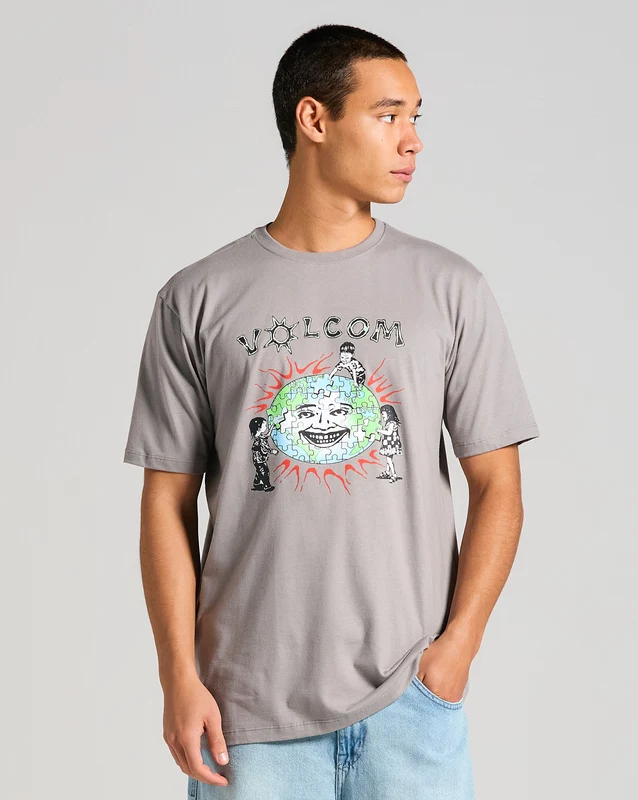 Camiseta Volcom Keutchi Cinza G / Cinza