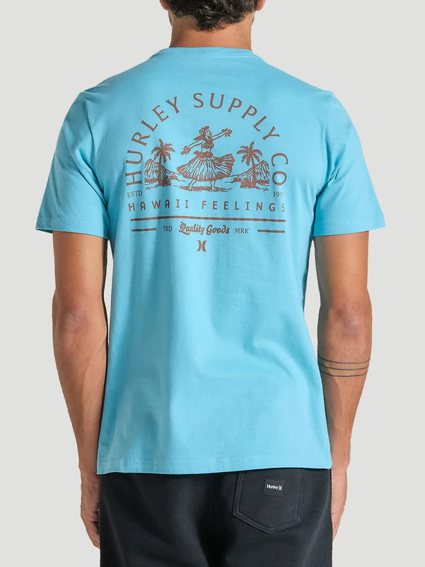 Camiseta Azul Casual Manga Curta Hurley Ula Ula M / Azul