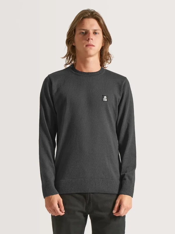 Blusa Tricot Preta Masculina Hang Loose Basic G / Preto