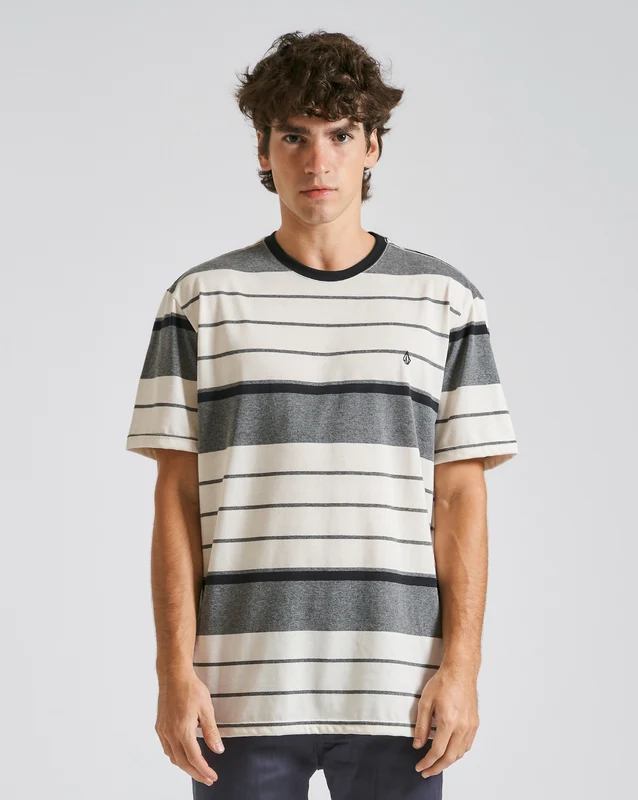 Camiseta Volcom Stripe Stone Cinza M / Cinza