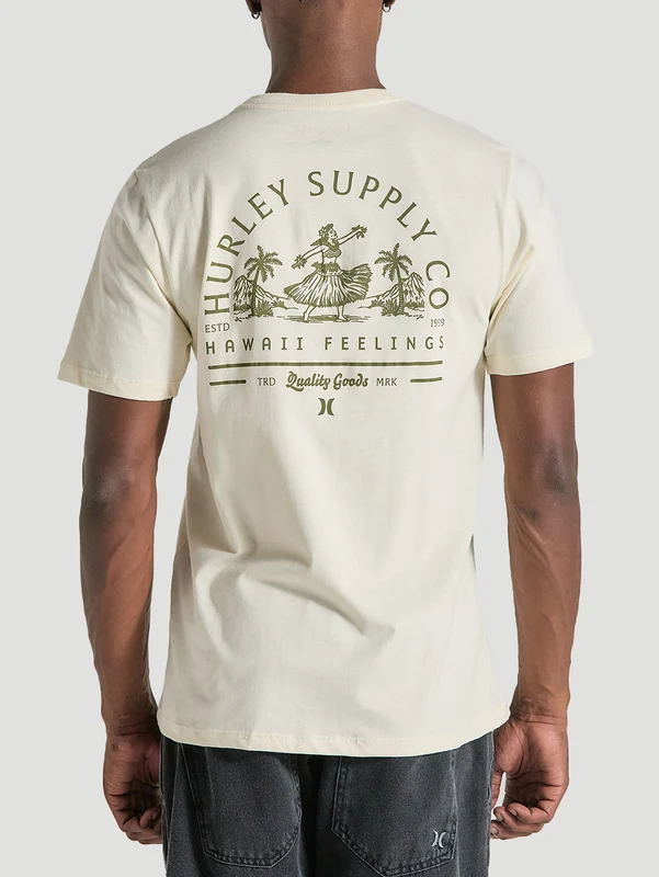 Camiseta Off White Casual Manga Curta Hurley Ula Ula M / Off White