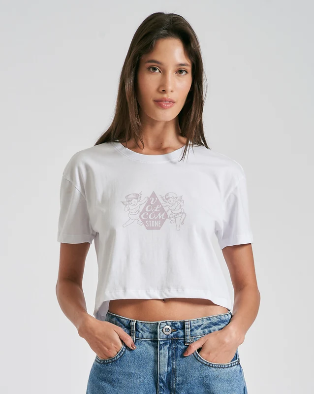 Camiseta Volcom Angels Branca GG / Branco