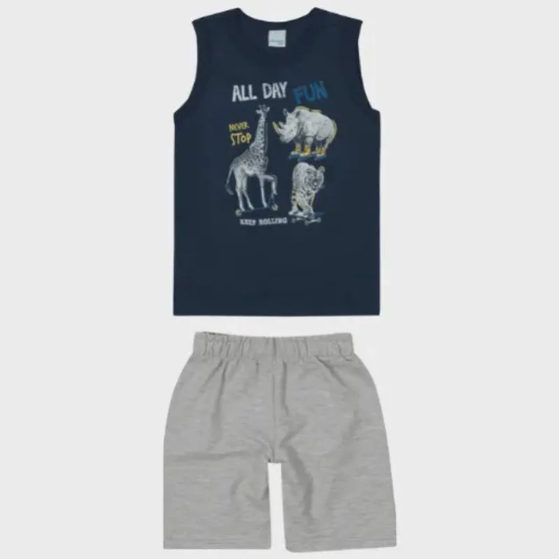 Conjunto Infantil Regata e Bermuda 84225 - Malwee Kids
