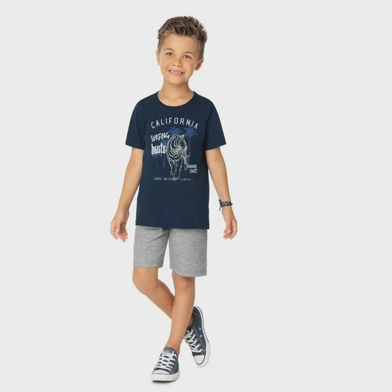 Conjunto Infantil Camiseta e Bermuda 84231 - Malwee Kids