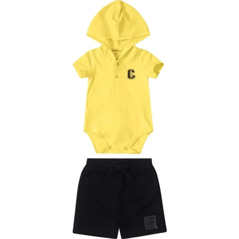 Conjunto Menino Body E Bermuda Carinhoso