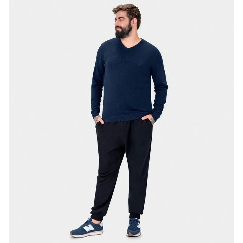 Suéter Masculino Plus Size Decote V Tricô Malwee